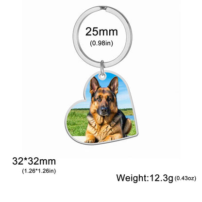 Personalisierter Foto-Schlüsselanhänger aus Edelstahl – Individueller Bild-Keychain in Herz- oder Rechteckform, perfektes Geschenk zu Weihnachten