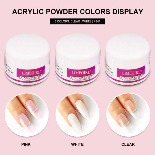 Acryl Nagel Set mit Pulver & Monomer – Profi Nail Art Kit für Maniküre, 3D Designs & Glitzer-Nägel