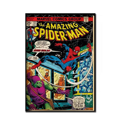 Póster de pared retro de Spider-Man de Marvel