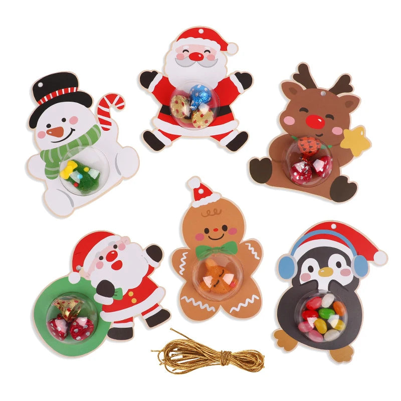 Tarjetas navideñas para dulces y chocolates (12/24 piezas) para envolver regalos y decorar el árbol