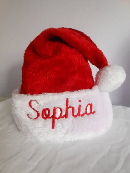 Gorro navideño personalizado con nombre (rojo, verde, rosa y más) – Gorro de Papá Noel bordado para adultos
