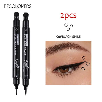 2-in-1 Star & Moon Liquid Eyeliner – Schwarzer Eyeliner-Stift mit Stempel, wasserfest & langanhaltend