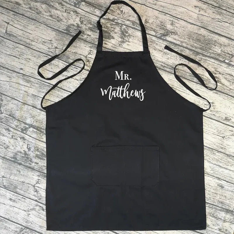 Delantales personalizados para Sr. y Sra.: regalo de boda y pareja para los novios