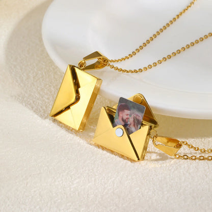 Personalisierte Umschlag-Foto-Halskette – Liebe, die du immer bei dir trägst