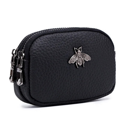 CICICUFF genuine leather women's coin purse with double zipper