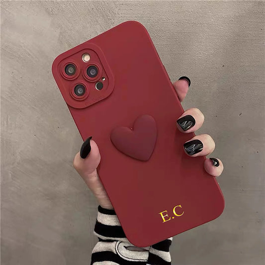 Personalisierte Acryl-Herz Handyhülle für iPhone 17, 16, 15, 14, 13 Pro Max Air – Name mit Gold-Heißfolienprägung, TPU Schutzhülle