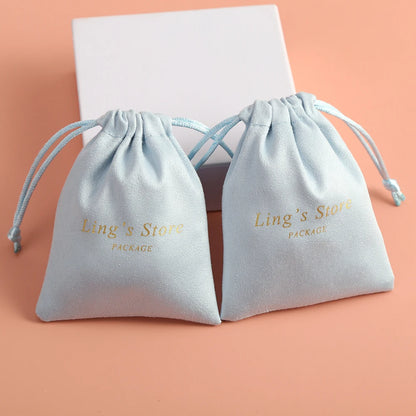 100 bolsas de joyería personalizadas con logotipo: bolsitas de terciopelo con cordón para anillos, pendientes, pulseras y cartas del tarot. 