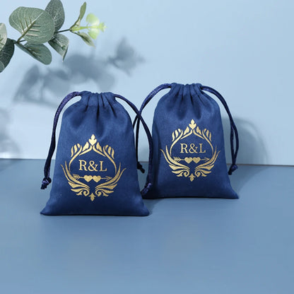100 bolsas de joyería personalizadas con logotipo: bolsitas de terciopelo con cordón para anillos, pendientes, pulseras y cartas del tarot. 