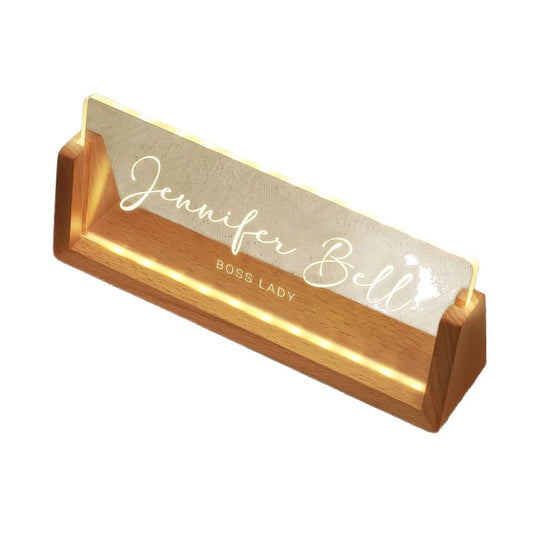 Personalisierte LED-Acryl-Namensplatte – Leuchtendes Namensschild für Büro, Events & Geschenke