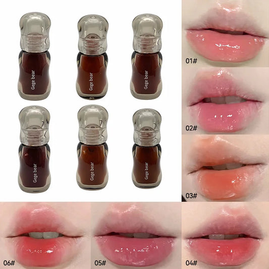Gege Bear Crystal Gloss Lip Tint – Feuchtigkeitsspendender Lippenstift mit Spiegelglanz & aufpolsterndem Effekt (5 ml)