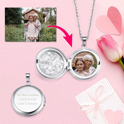 Blütenzauber – Personalisiertes Foto-Medaillon aus Edelstahl