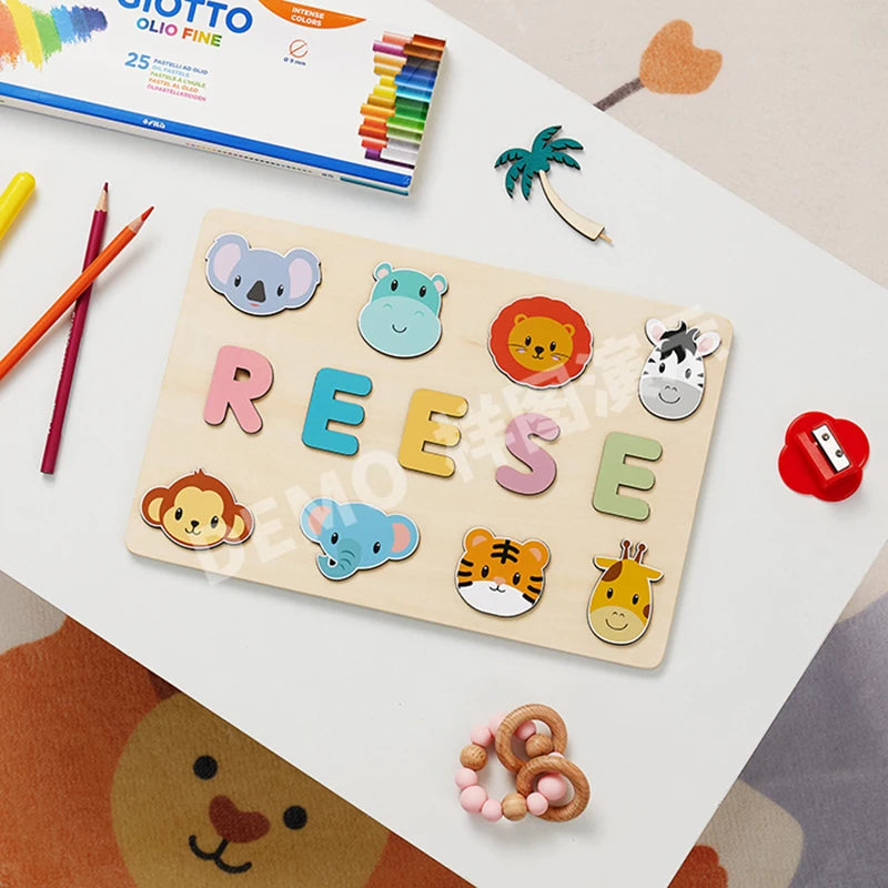 Rompecabezas de madera Montessori personalizado: rompecabezas con nombre para niños | Juguete educativo y regalo 