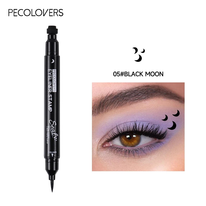 2-in-1 Star & Moon Liquid Eyeliner – Schwarzer Eyeliner-Stift mit Stempel, wasserfest & langanhaltend
