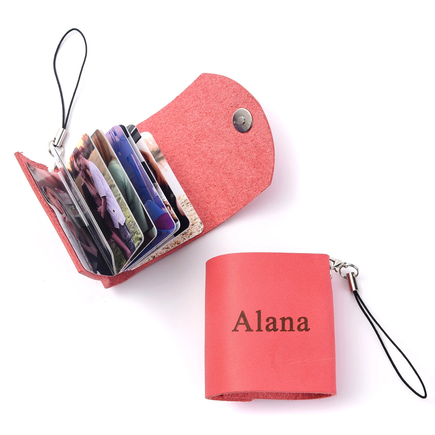 Personalisiertes Fotoalbum Schlüsselanhänger aus echtem Leder – Mini Bilderbuch & Geschenk für Paare
