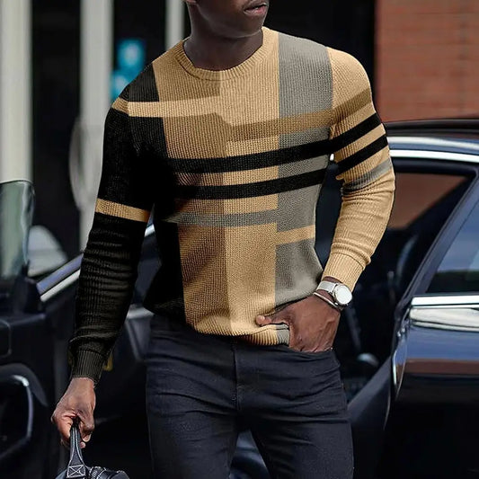 Herren-Pullover mit Patchwork-Design