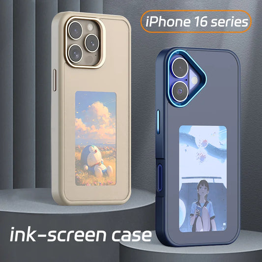 NFC Smart E-Ink Handyhülle für iPhone 16 Pro Max – DIY Cartoon Case mit E-Paper-Display, batterielos, innovative Tech-Schutzhülle
