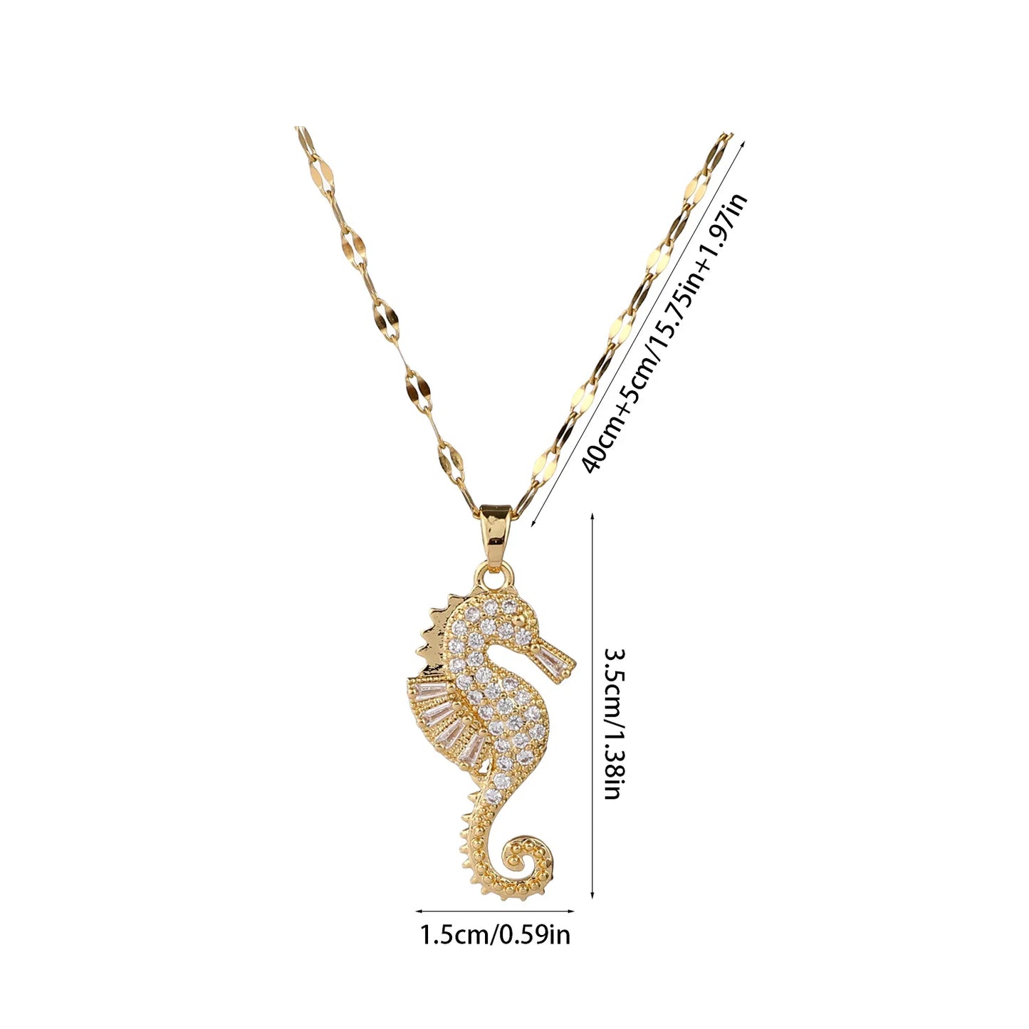 Goldene Seepferdchen Halskette – Maritimer Luxus