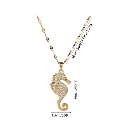 Goldene Seepferdchen Halskette – Maritimer Luxus