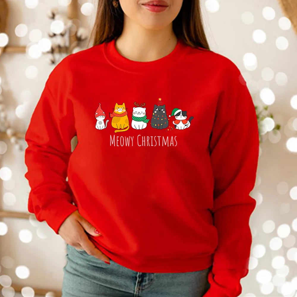 Meowy Christmas – Das süßeste Katzen Weihnachtssweatshirt