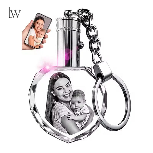 Personalisiertes 3D-Kristall-Herzfoto-Halskette – Individuelles Geschenk für Frauen & Männer