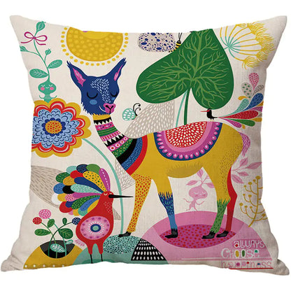 Cartoon Cotton Linen Car Cushion Pillow (Factory Direct)
