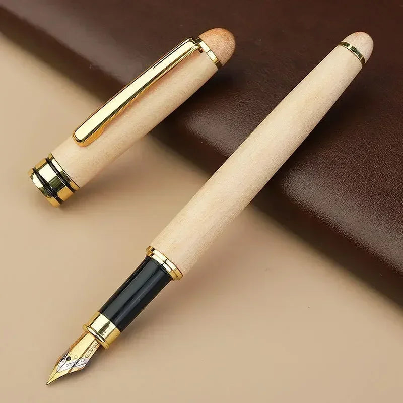 Bolígrafo de madera personalizado con grabado: caja de regalo de arce/haya, logotipo de empresa o nombre grabable. 