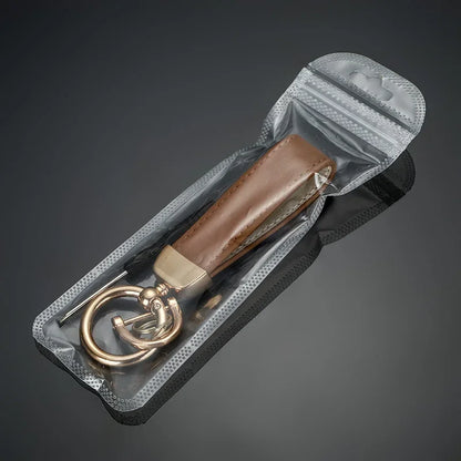 Llavero de cuero personalizado con grabado: llavero vintage con logotipo, nombre o números en caja de regalo. 