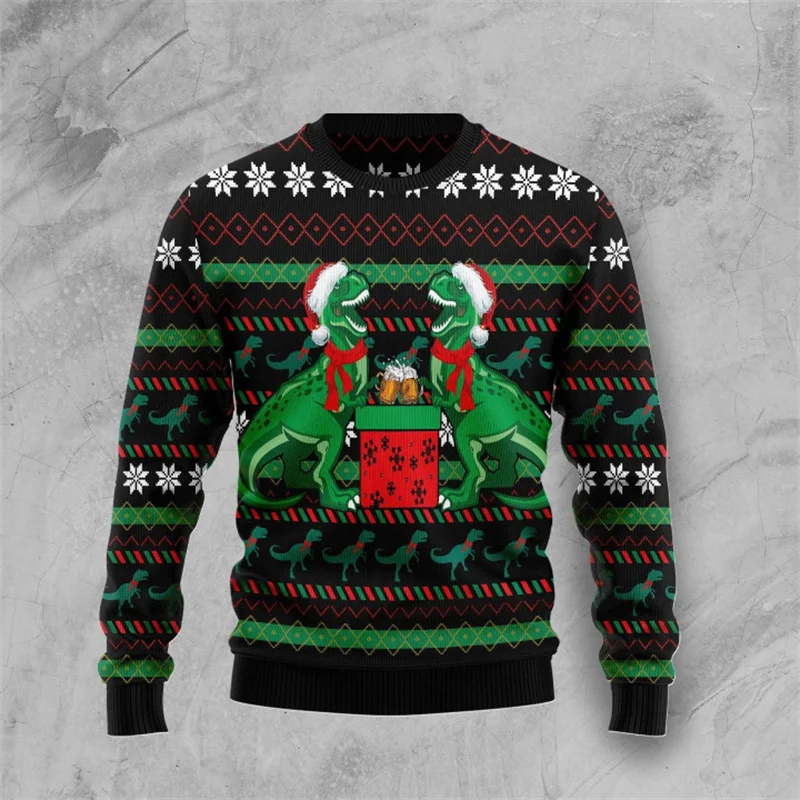 Funny Donkey Cow 3D Print Ugly Christmas Sweater For Women Clothing Cute Animal Unisex Sweatshirts Polyester Pullovers Tracksuit