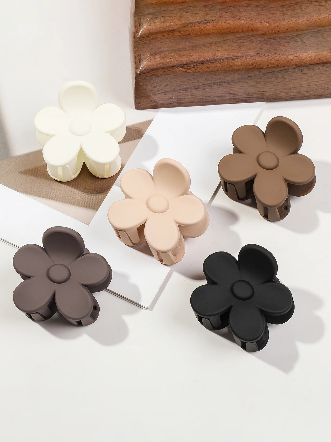 5er Set kleine Blumen-Haarklammern – Matte Mini-Haarclips für Frauen & Mädchen, ideal für feines Haar