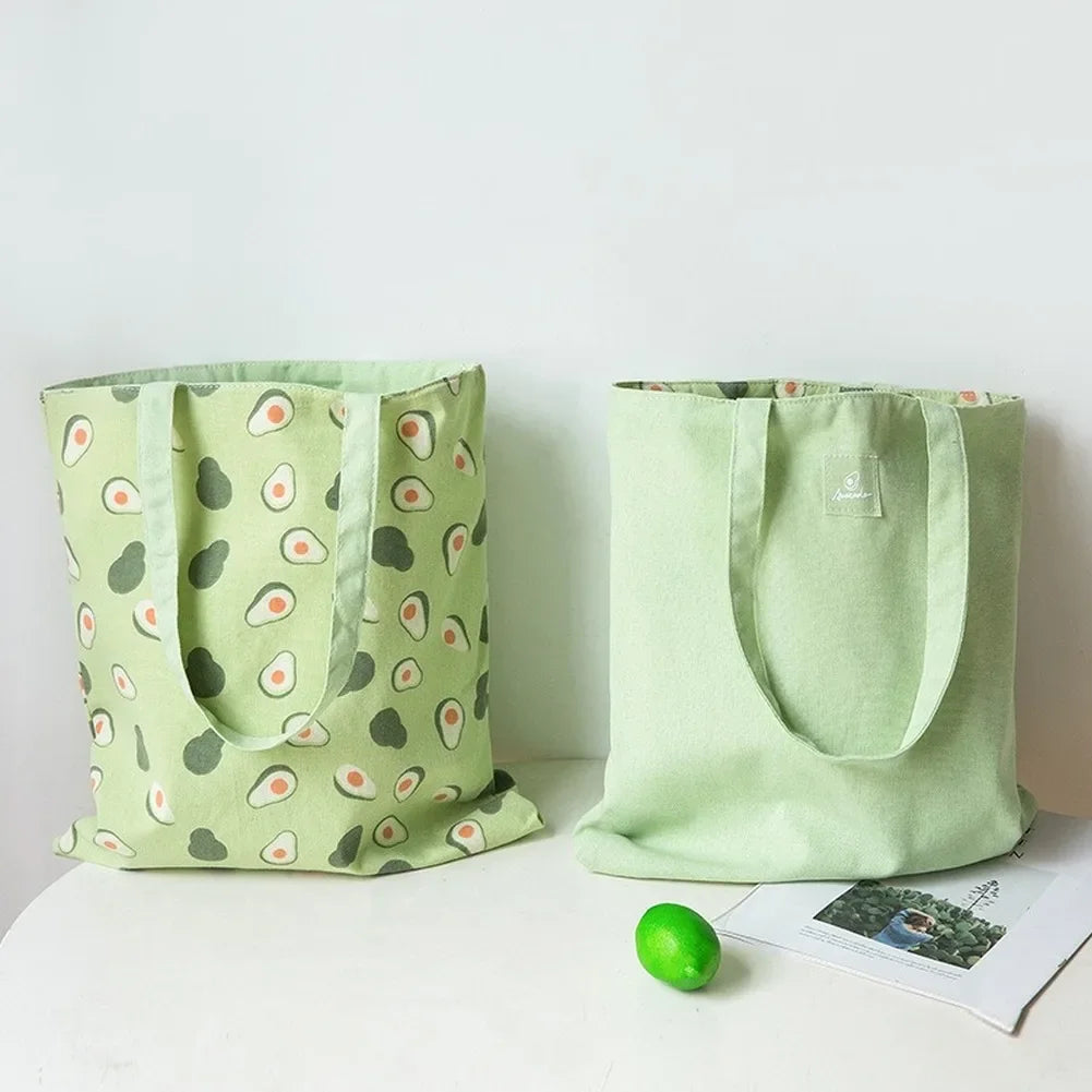 Wendetasche aus Baumwoll-Leinen mit fruchtigem Design
