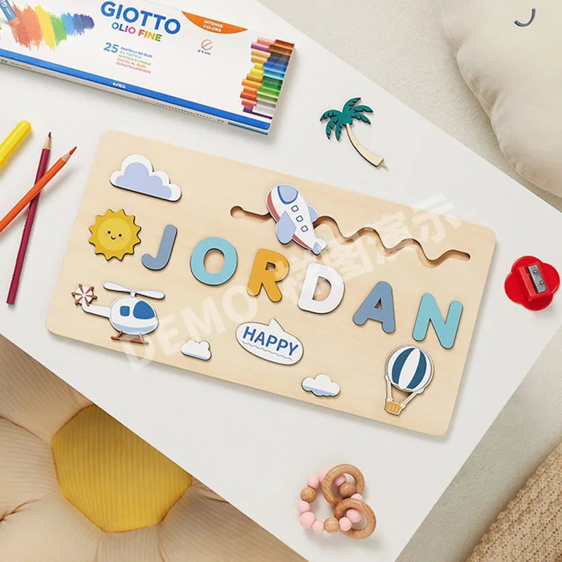 Rompecabezas de madera Montessori personalizado: rompecabezas con nombre para niños | Juguete educativo y regalo 