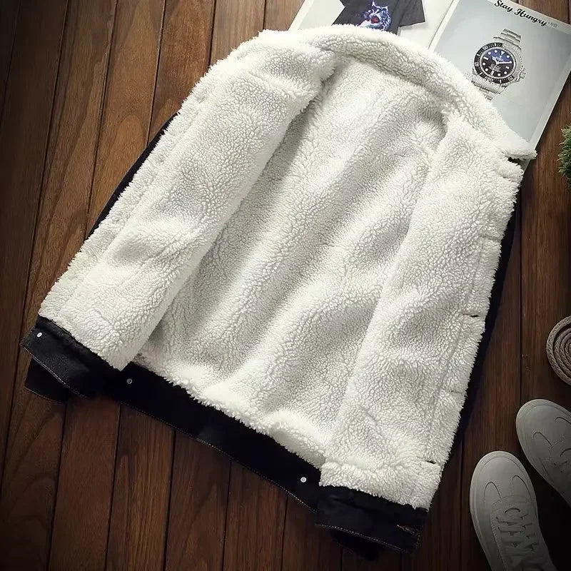 Chaqueta vaquera de hombre con forro de peluche 