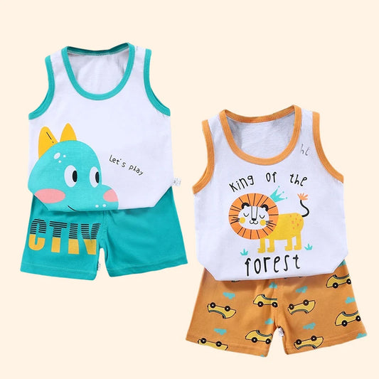 2-teiliges Baumwoll-Outfit mit T-Shirt & Shorts