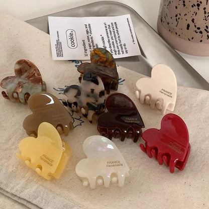 Kleine Herz-Haarklammer aus Acetat (3,5 cm) – Niedliche Haarspange im Korean Style für Damen & Mädchen