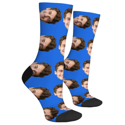 Personalisierte Foto-Socken mit Gesicht – DIY Custom Herrensocken (95% Polyester/5% Elasthan), lustige Crew Socks als Weihnachts- & Geburtstagsgeschenk