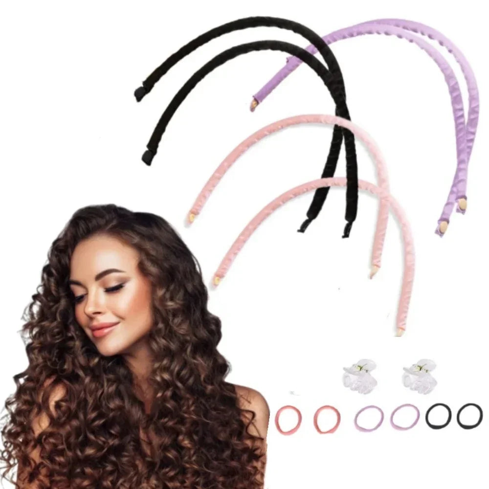 Heatless Curling Rod Stirnband – Weiche Lockenwickler ohne Hitze für Overnight Curls & Lazy Styling