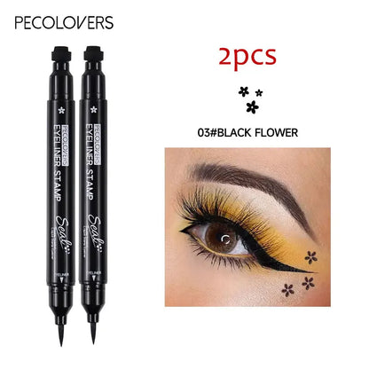 2-in-1 Star & Moon Liquid Eyeliner – Schwarzer Eyeliner-Stift mit Stempel, wasserfest & langanhaltend
