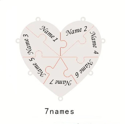 Llavero de corazón de acero inoxidable personalizado: 8 piezas, grabado para familiares, amigos o parejas