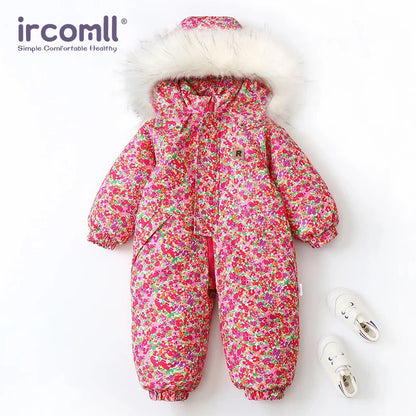 Mono de invierno para bebé con capucha de pelo: «Ircomll Winter Magic»