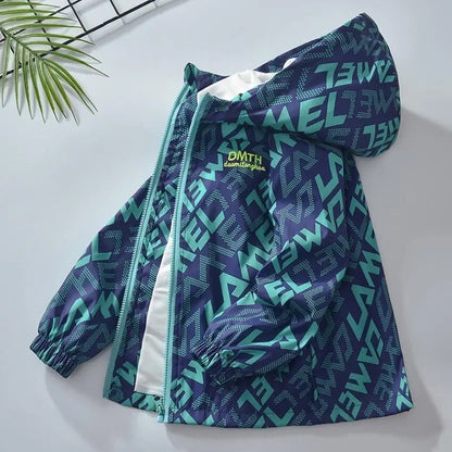 Kids Tales Kinderjacke mit Farbverlauf & Kapuze – Winddicht, Herbst/Frühling, Unisex