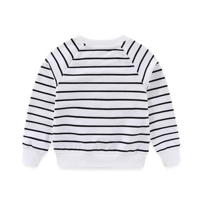 Gestreiftes Kinder-Sweatshirt mit Regenbogen-Stickerei