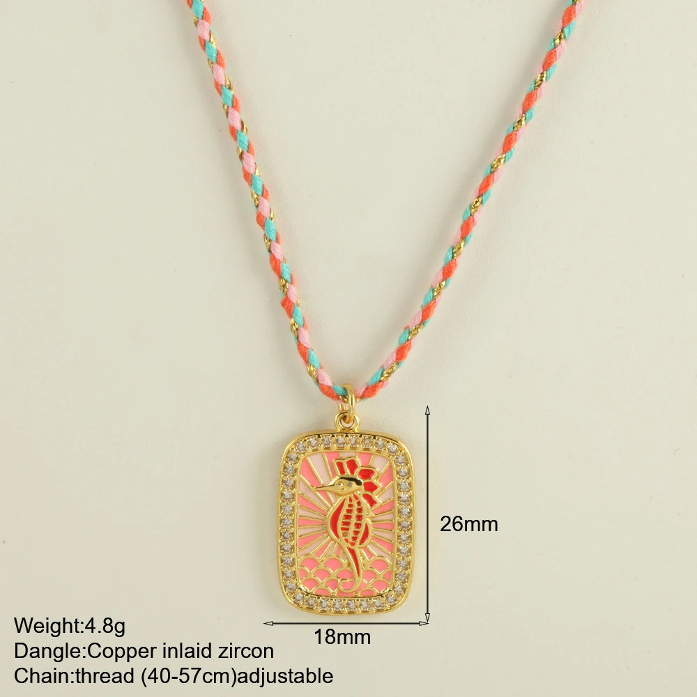 Boho Pop Art Halskette – Sommerliches Statement-Piece