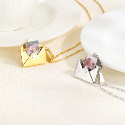 Personalisierte Umschlag-Foto-Halskette – Liebe, die du immer bei dir trägst