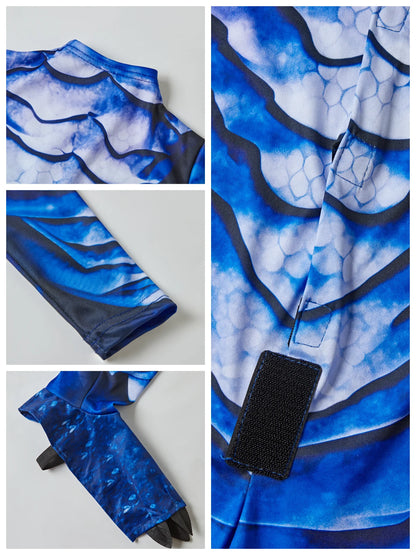 Disfraz infantil de dragón "Dragón Azul Hielo" (con alas, cola y máscara)