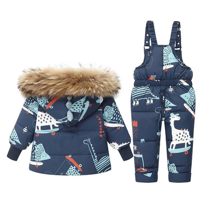 Conjunto de dinosaurio de invierno para niños: cálido, suave y listo para la aventura
