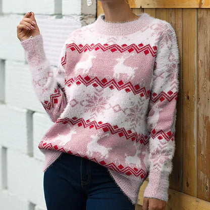 Jacquard Rentier Pullover für die festliche Jahreszeit