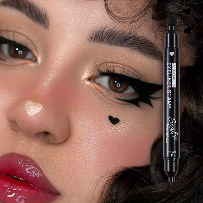 2-in-1 Star & Moon Liquid Eyeliner – Schwarzer Eyeliner-Stift mit Stempel, wasserfest & langanhaltend