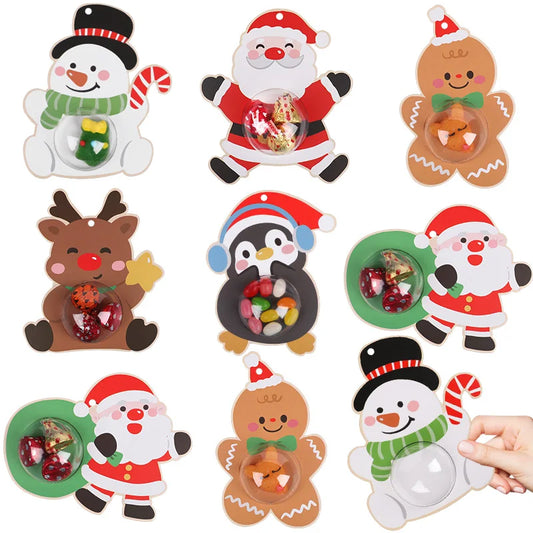 Tarjetas navideñas para dulces y chocolates (12/24 piezas) para envolver regalos y decorar el árbol