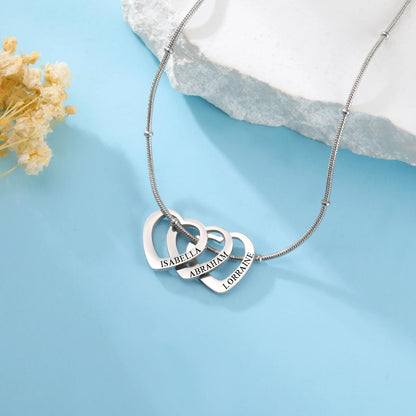Herz an Herz – Gravurkette mit bis zu 4 Namen
