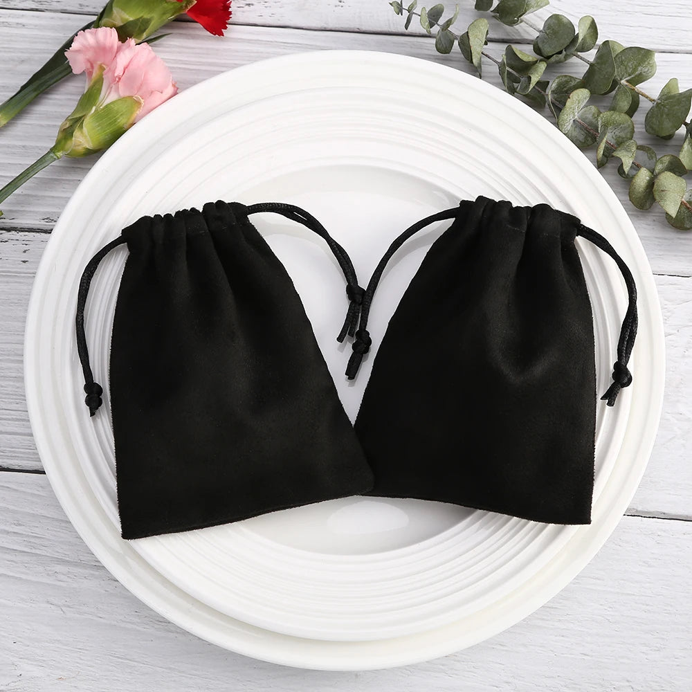100 bolsas de joyería personalizadas con logotipo: bolsitas de terciopelo con cordón para anillos, pendientes, pulseras y cartas del tarot. 